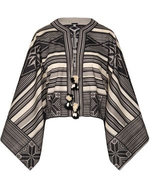 Johanna Ortiz Rooted Power Cotton Poncho - Black