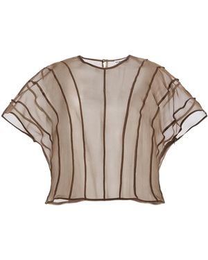Kamperett Anemoia Silk Organza Blouse - Brown
