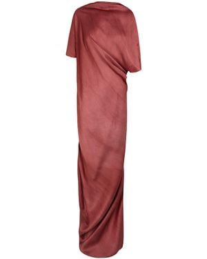 Cortana Elea Asymmetric Linen-Maxi Dress - Red