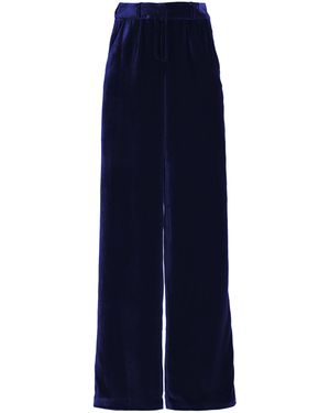 Sergio Hudson Mid-rise Velvet Wide-leg Pants - Blue