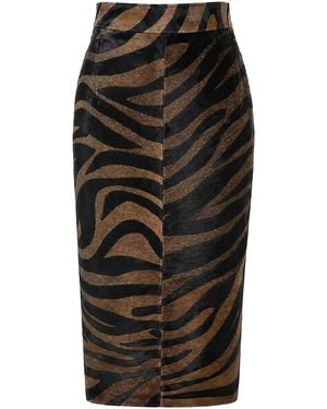 ZUT The Sable Leather Midi Skirt - Black