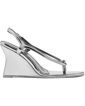 Paris Georgia Basics Valentina Leather Wedge Sandals - Metallic