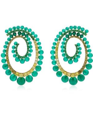 Anabela Chan Petite Emerald Vortex Earrings - Green