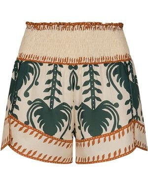 Johanna Ortiz Linka Printed Cotton Shorts - Green
