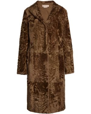 Marni Shearling Trench Coat - Brown