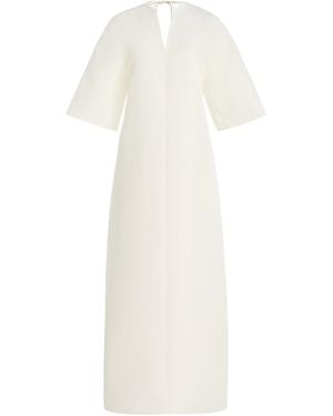 The Row Mia Silk Shantung Maxi Dress - White
