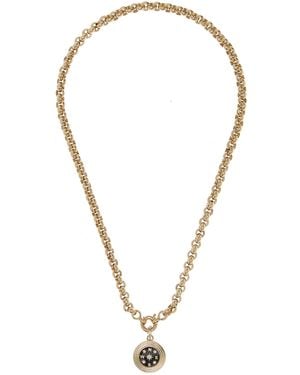 Adina Reyter Compass Chunky Rolo Chain Necklace - Black