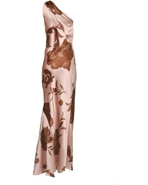 Francesca Miranda Exclusive Petalo One-Shoulder Silk Maxi Dress - Multicolour