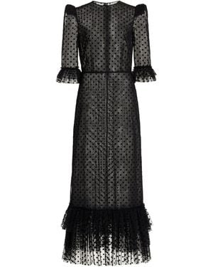 The Vampire's Wife The Cinderella Dotted Tulle Maxi Dress - Black