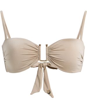 Max Mara Shiny Jersey Bandeau Bikini Top - Natural