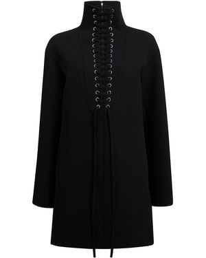 KHAITE Lee Lace-Up Crepe Mini Dress - Black