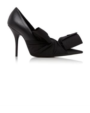 Balenciaga Knife Bow-Detailed Leather Court Shoes - Black