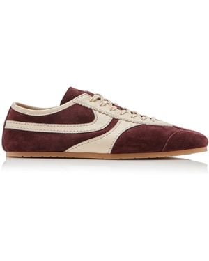 Dries Van Noten Leather-Trimmed Suede Trainers - Purple