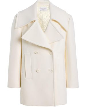 Michael Kors Double-Breasted Virgin-Wool Peacoat - Natural