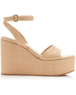 Gianvito Rossi Linen Platform Sandals - Natural