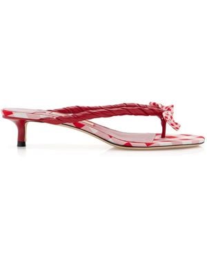Jimmy Choo Liss Gingham Leather Sandals - Red