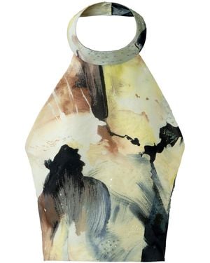 La Fuori Abstract Burst Silk Top - Multicolour
