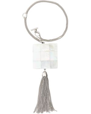 Julietta Neige Rhodium-Plated Brass Mother-Of-Pearl Necklace - Blue
