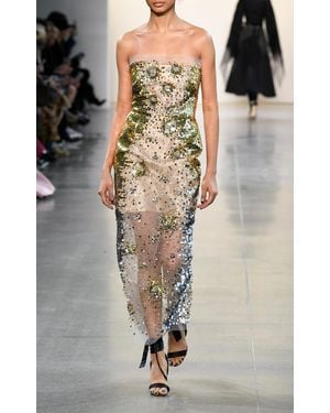 Bibhu Mohapatra Dhokra Zardozi Embroidered Maxi Dress - Metallic