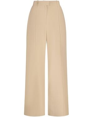 Martin Grant Silk High-Waisted Pleated Trousers - Natural