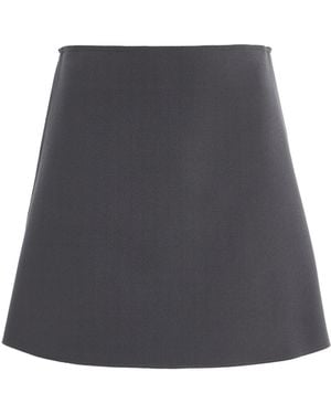 Birrot Exclusive Lay3 Crepe Mini Skirt - Grey