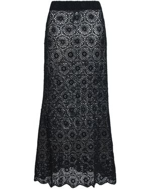 Nili Lotan Nika Crochet Cotton Maxi Skirt - Black