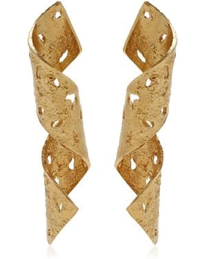 Paola Sighinolfi Ribbon 18K-Plated Earrings - Metallic