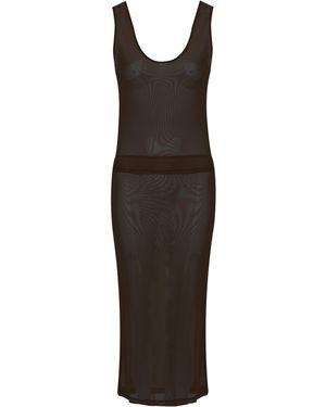 Ay Que Calor Exclusive Grazie Mesh Skirt Set - Brown