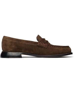 Frēda Salvador Elba Suede Penny Loafers - Brown