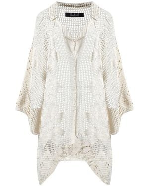 MAZ Manuela Álvarez Fdv Cotton Crochet Guayabera Shirt - White
