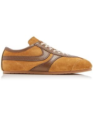 Dries Van Noten Leather-Trimmed Suede Trainers - Natural