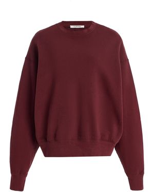 SLVRLAKE Denim Cinch Cotton Crewneck Sweatshirt - Red