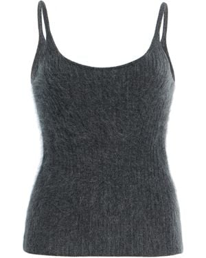 Adam Lippes Rue Brushed-Cashmere Top - Black