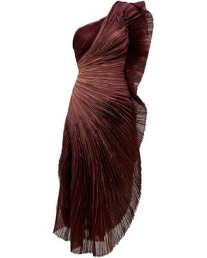 weise Ocaso Ruffled Midi Dress - Purple