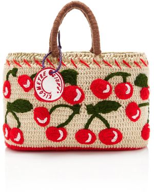 Kilometre Paris Exclusive La Isla Mon Cherry Raffia Tote Bag - Red