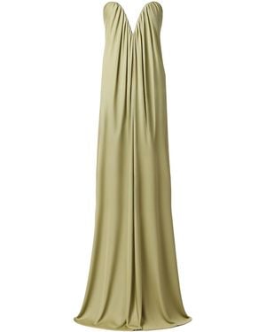 The New Arrivals Ilkyaz Ozel Olivienne Strapless Jersey Maxi Dress - Green