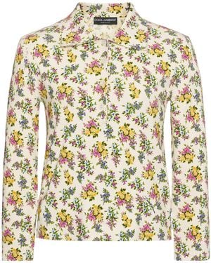 Dolce & Gabbana Print Knitted Cardigan - White