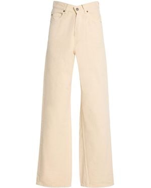 Saint Laurent V-Waist Long Baggy Jeans - Natural