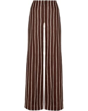 ANDRES OTALORA Tuyo Linen Wide-Leg Pants - Brown