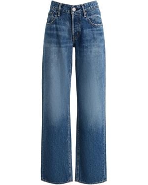 Moussy Rigid Low-Rise Straight-Leg Jeans - Blue