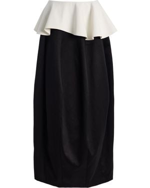 Ashlyn Mara Ruffled Cady Maxi Skirt - Black