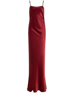 Twp Scoop Back Stretch-Silk Maxi Dress - Red