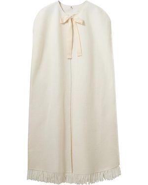 THE GARMENT Oslo Fringed Boiled-Wool Cape - Natural