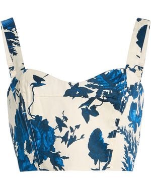 Cara Cara Opal Rosehip-Printed Cotton Top - Blue
