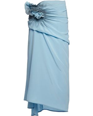 Victoria Beckham Smock-Detailed Silk Skirt - Blue