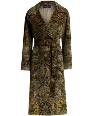 Etro Patterned Stretch-Cotton Coat - Green