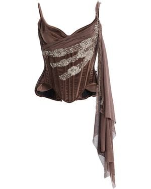 Wiederhoeft Salon Crystal-Embellished Velvet Corset - Black