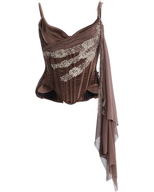 Wiederhoeft Salon Crystal-Embellished Velvet Corset - Black