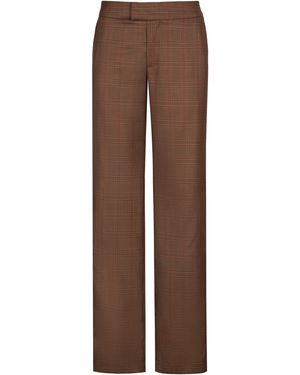 Johanna Ortiz The Explorer's Route Side-Stripe Wool Wide-Leg Trousers - Brown