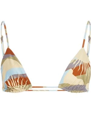 Ziah Printed Bikini Top - Metallic